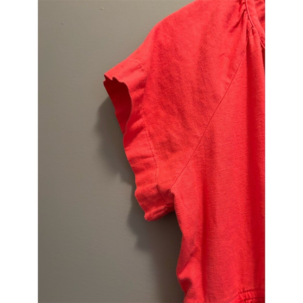 Universal Thread Dress Womens S Pink Midi Shift Sundress V-Neck Pockets - Picture 3 of 9